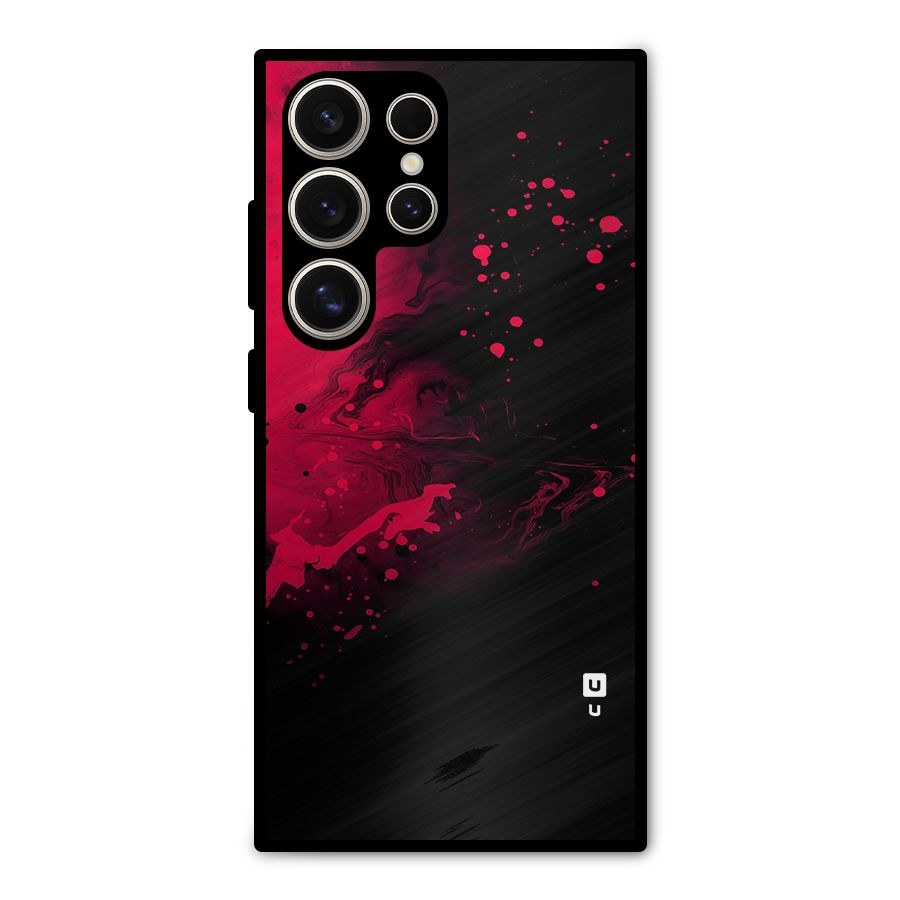 Red Black Splash Art Metal Back Case for Galaxy S24 Ultra