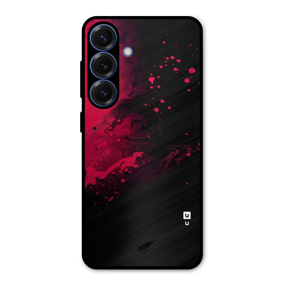 Red Black Splash Art Metal Back Case for Galaxy S25