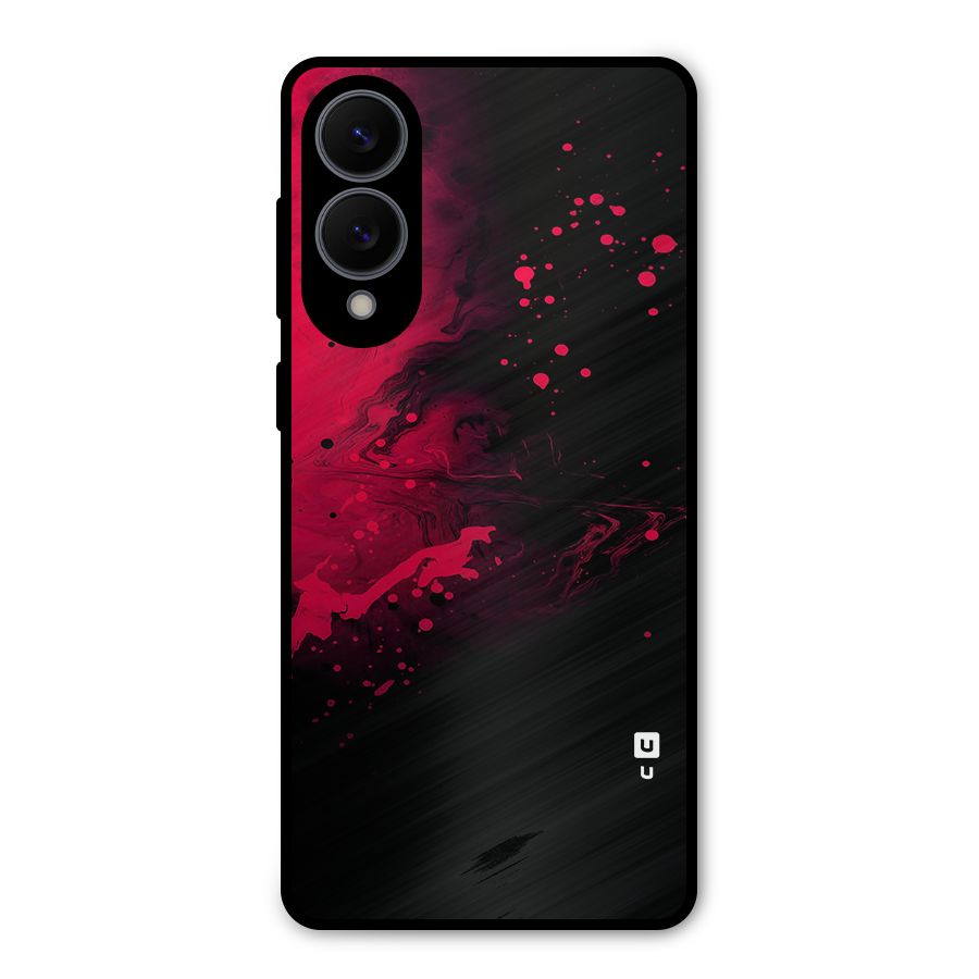 Red Black Splash Art Metal Back Case for Galaxy S25 Edge