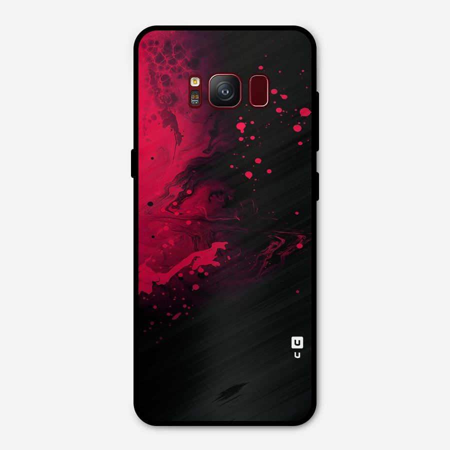 Red Black Splash Art Metal Back Case for Galaxy S8