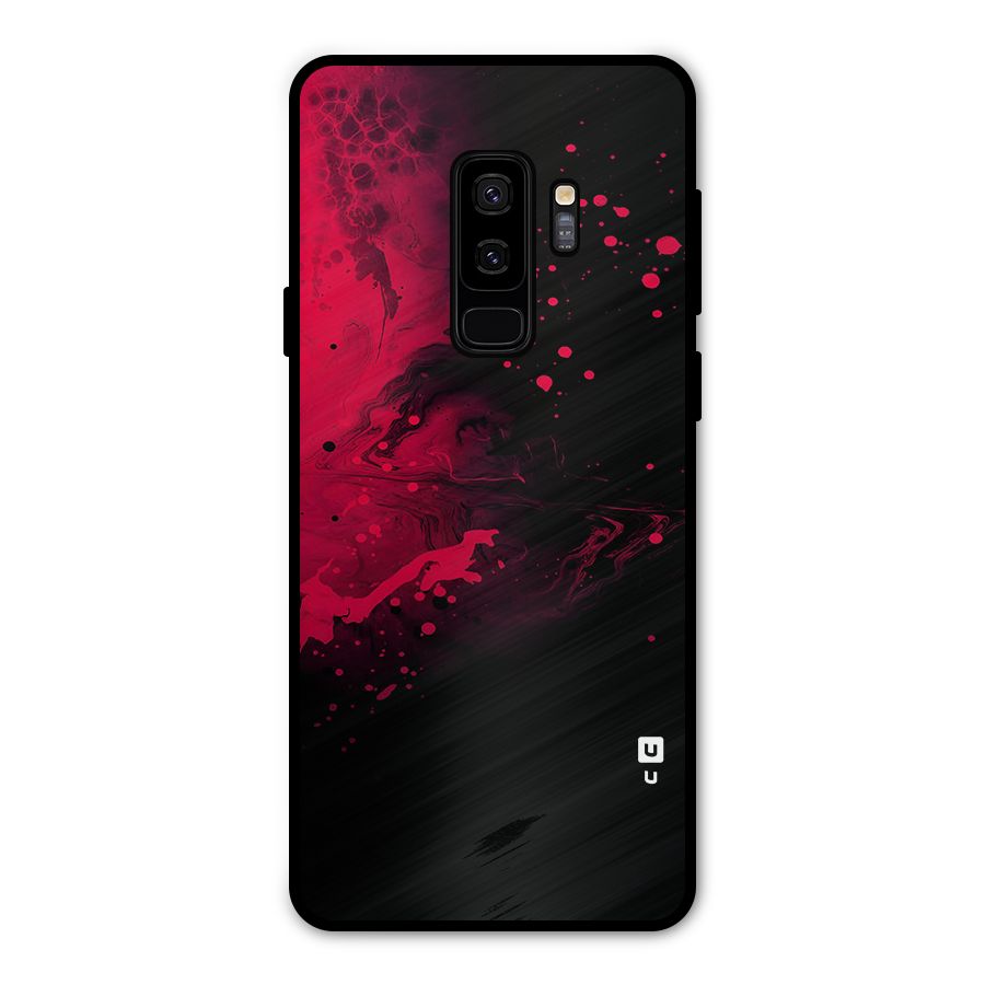 Red Black Splash Art Metal Back Case for Galaxy S9 Plus