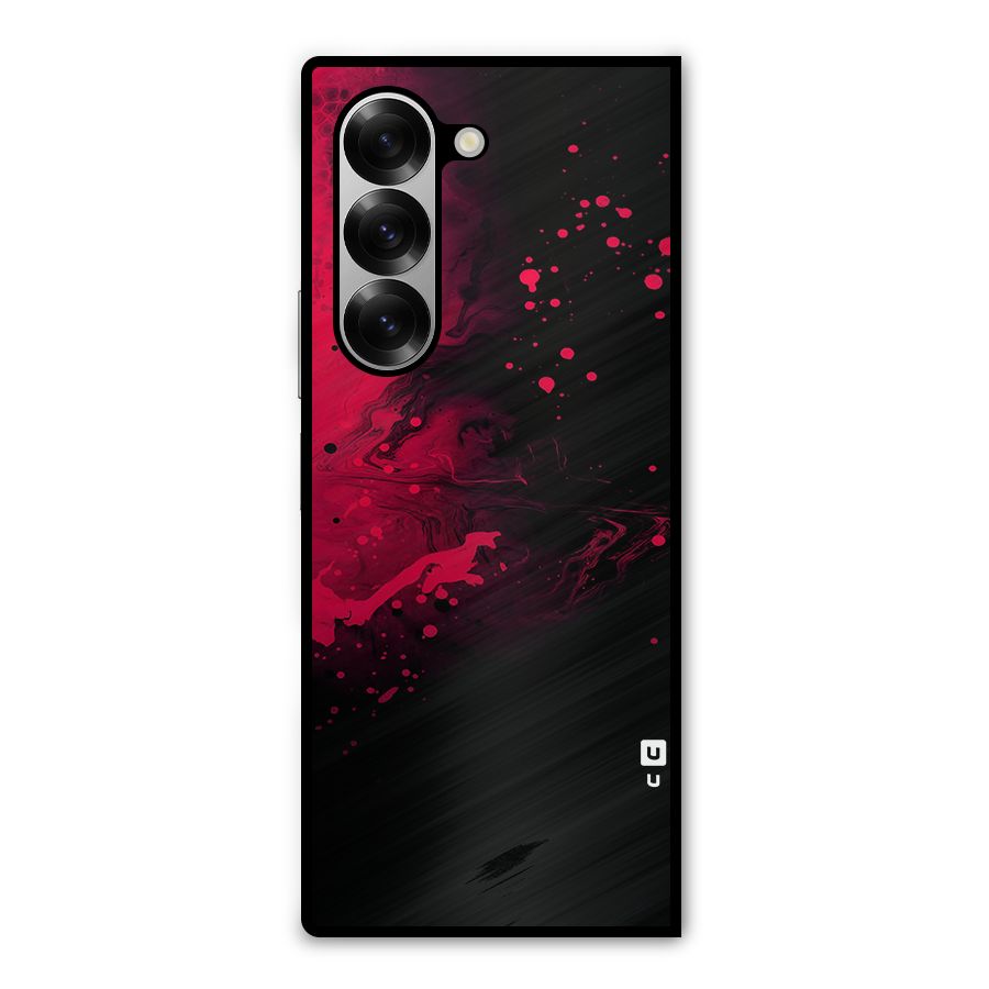 Red Black Splash Art Metal Back Case for Galaxy Z Fold6