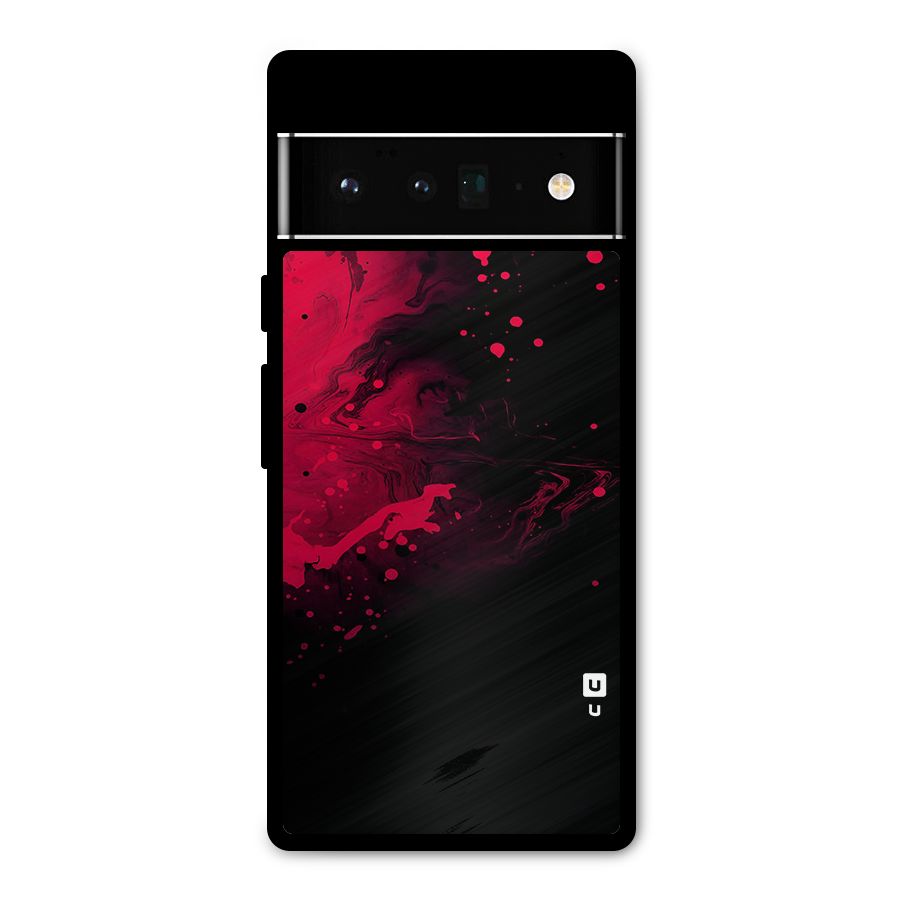 Red Black Splash Art Metal Back Case for Google Pixel 6 Pro