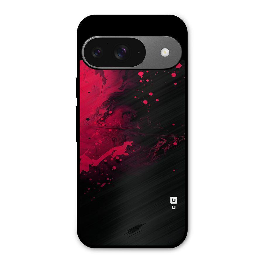 Red Black Splash Art Metal Back Case for Google Pixel 9
