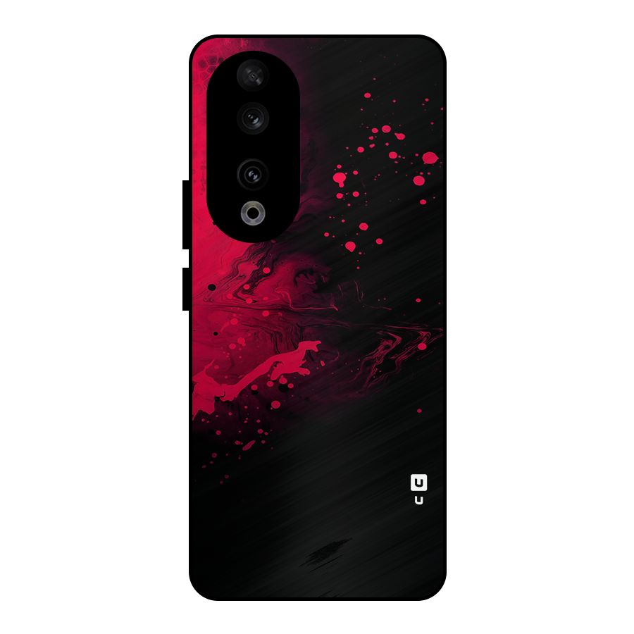 Red Black Splash Art Metal Back Case for Honor 90