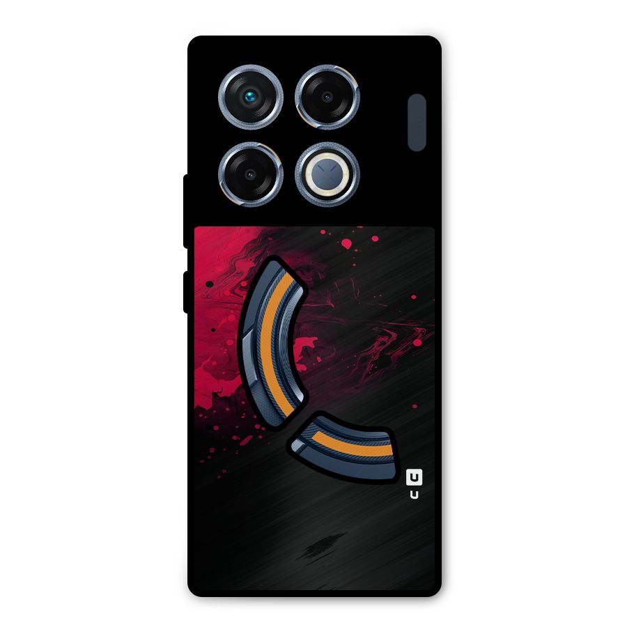Red Black Splash Art Metal Back Case for Infinix GT 20 Pro