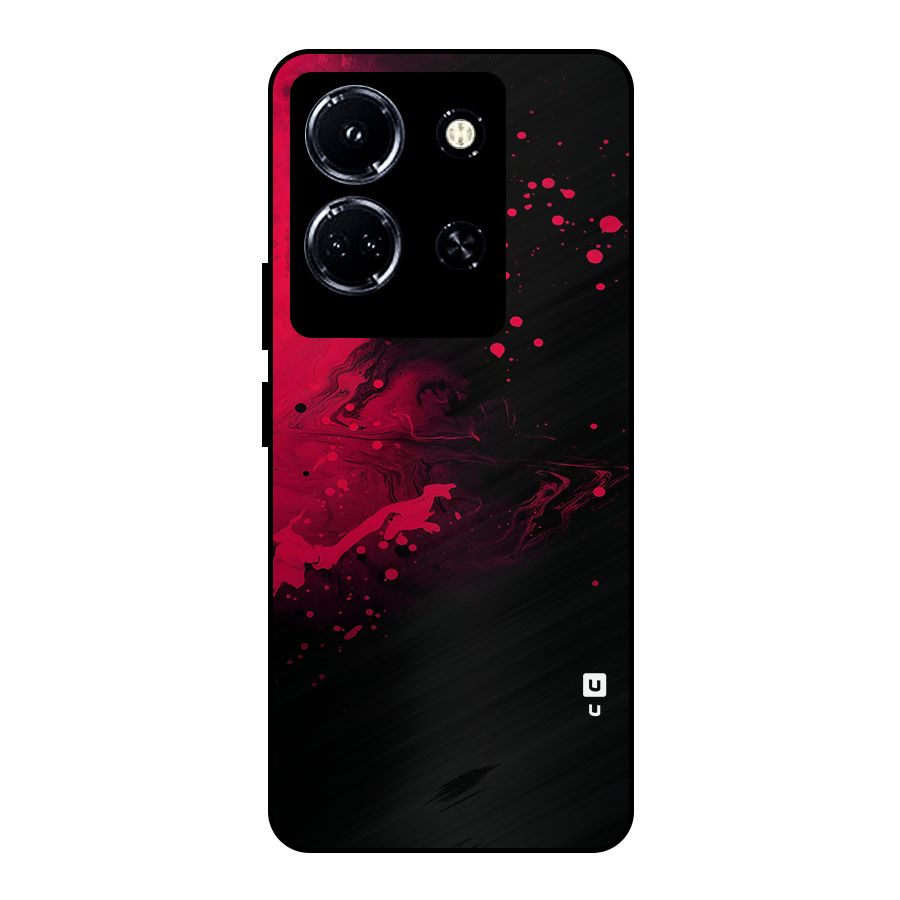 Red Black Splash Art Metal Back Case for Infinix Note 30 5G