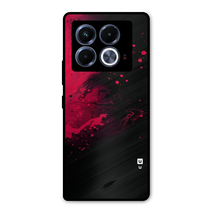 Red Black Splash Art Metal Back Case for Infinix Note 40 5G