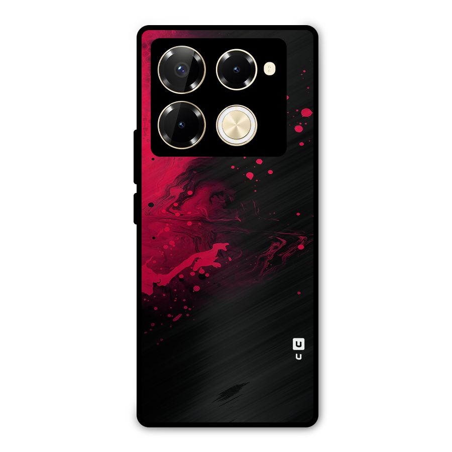 Red Black Splash Art Metal Back Case for Infinix Note 40 Pro Plus