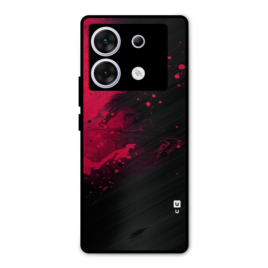 Red Black Splash Art Metal Back Case for Infinix Zero 30 5G