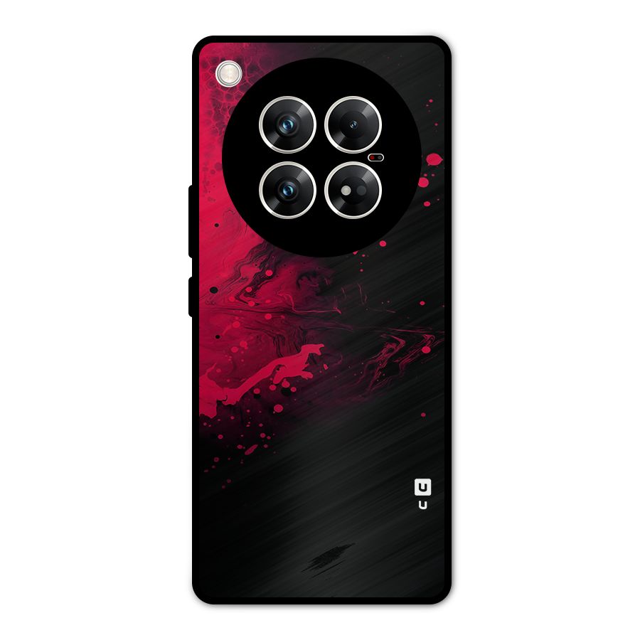 Red Black Splash Art Metal Back Case for Infinix Zero 40 5G