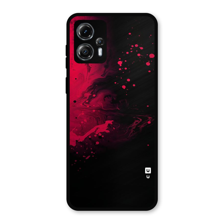 Red Black Splash Art Metal Back Case for Moto G13