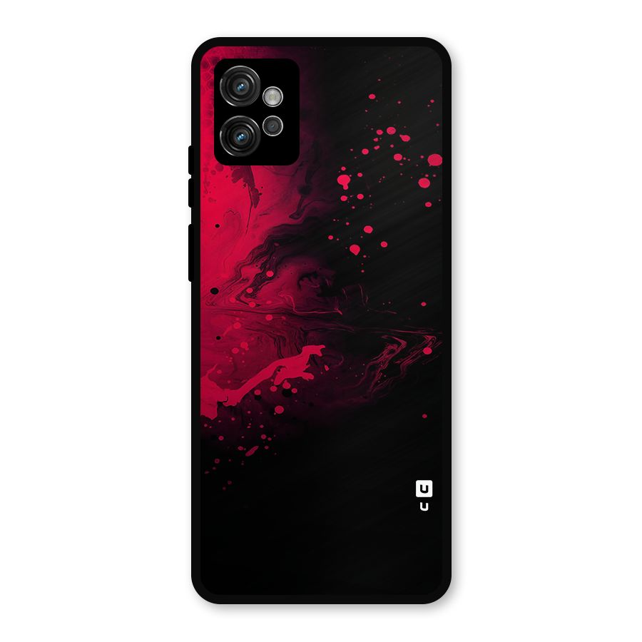 Red Black Splash Art Metal Back Case for Moto G32