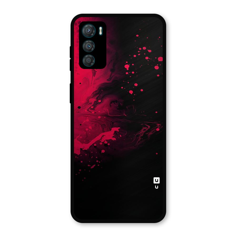 Red Black Splash Art Metal Back Case for Moto G42