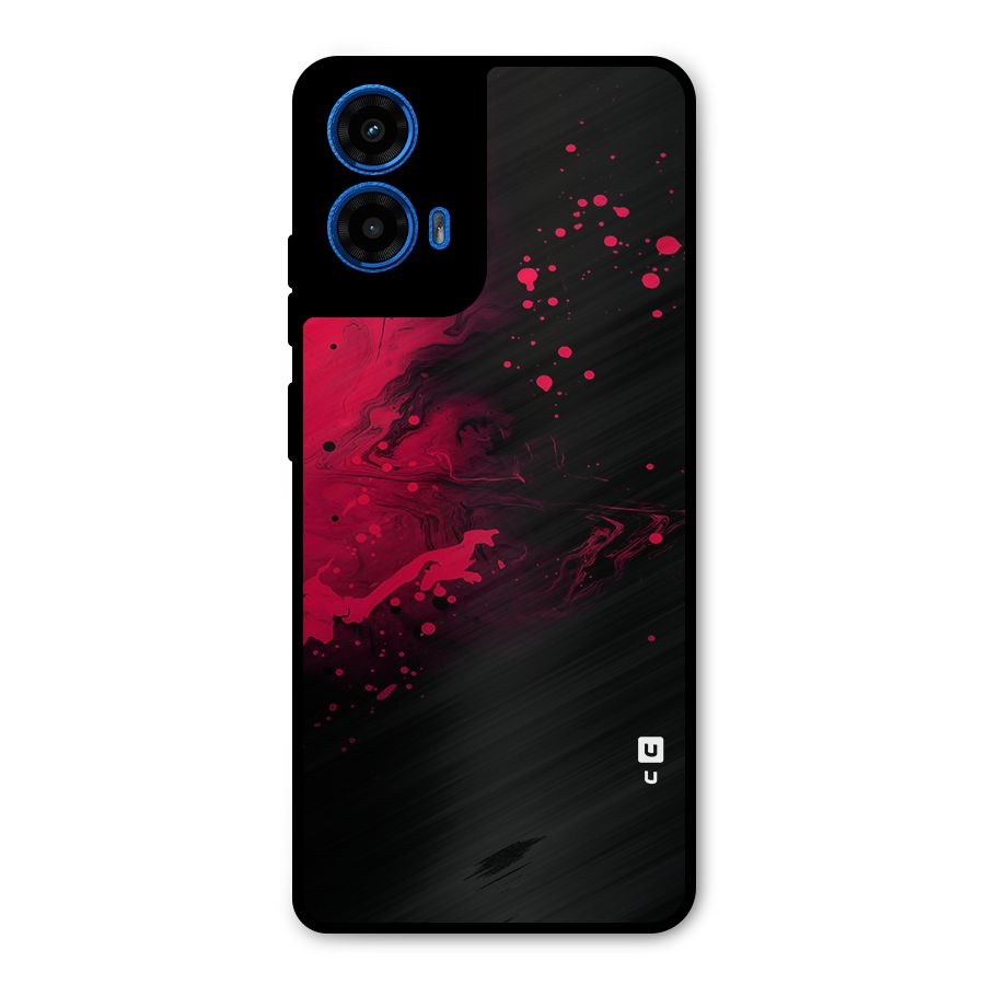 Red Black Splash Art Metal Back Case for Moto G45