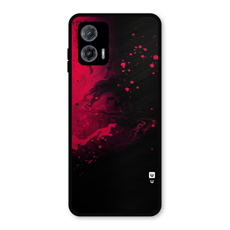 Red Black Splash Art Metal Back Case for Moto G73
