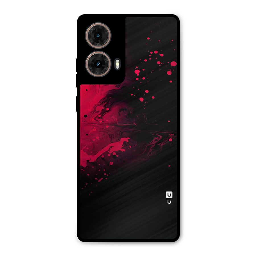 Red Black Splash Art Metal Back Case for Moto G85