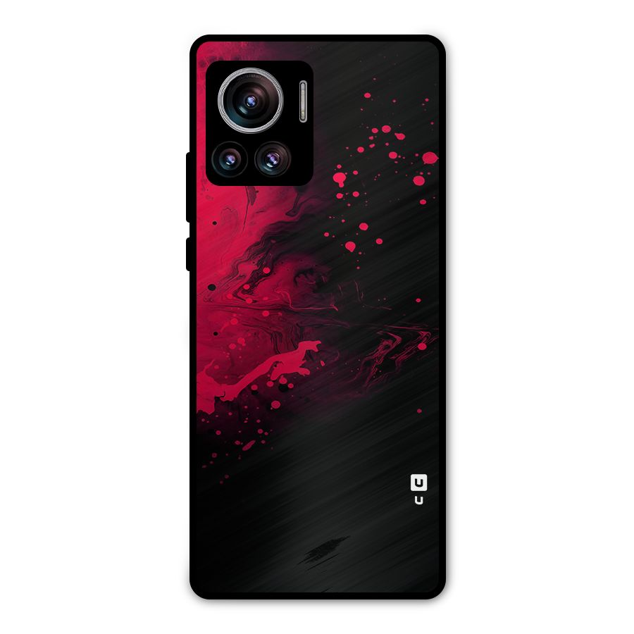 Red Black Splash Art Metal Back Case for Motorola Edge 30 Ultra
