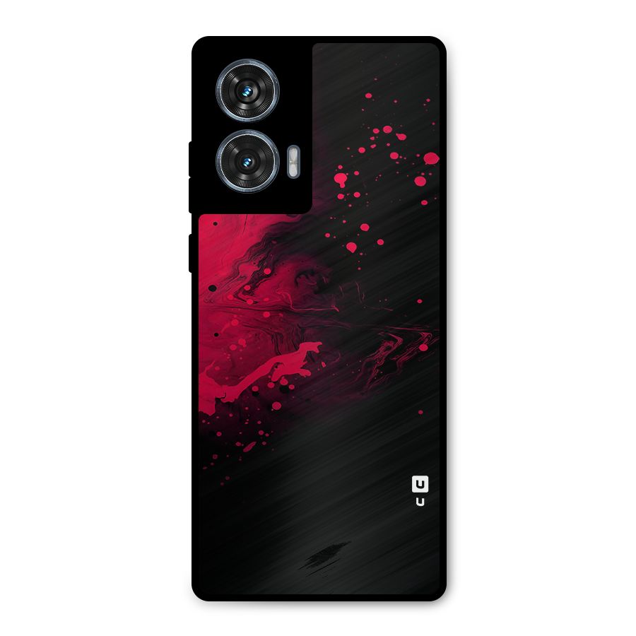 Red Black Splash Art Metal Back Case for Motorola Edge 50 Fusion