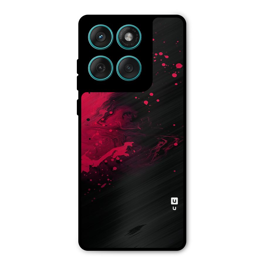 Red Black Splash Art Metal Back Case for Motorola Edge 60