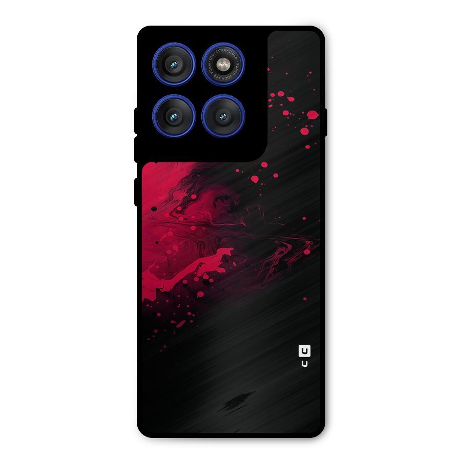 Red Black Splash Art Metal Back Case for Motorola Edge 60 Pro