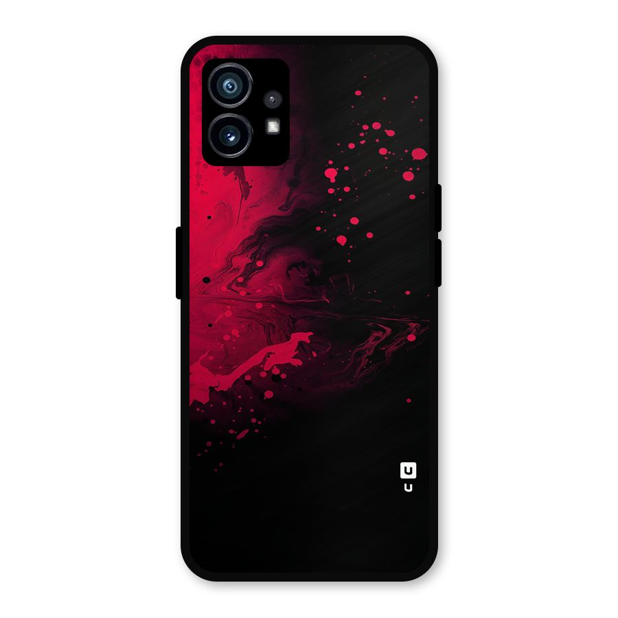 Red Black Splash Art Metal Back Case for Nothing Phone 1