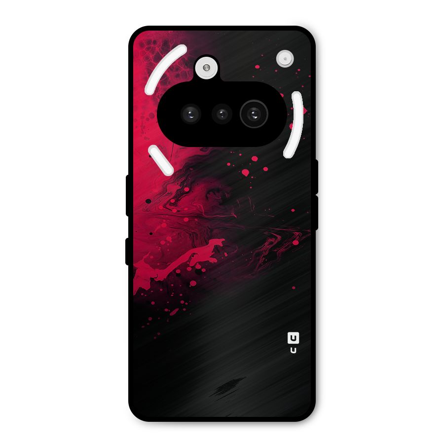 Red Black Splash Art Metal Back Case for Nothing Phone 3a