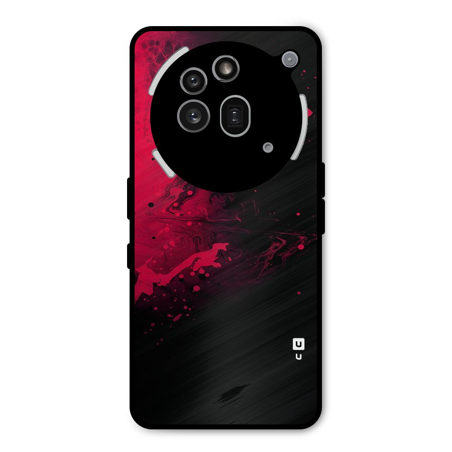 Red Black Splash Art Metal Back Case for Nothing Phone 3a Pro