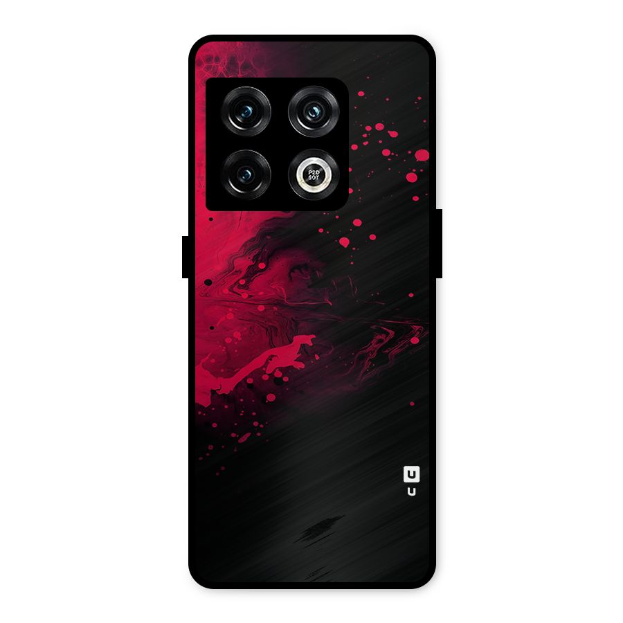 Red Black Splash Art Metal Back Case for OnePlus 10 Pro 5G