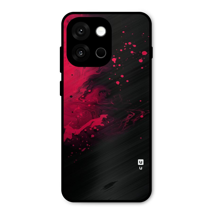 Red Black Splash Art Metal Back Case for OnePlus 13s