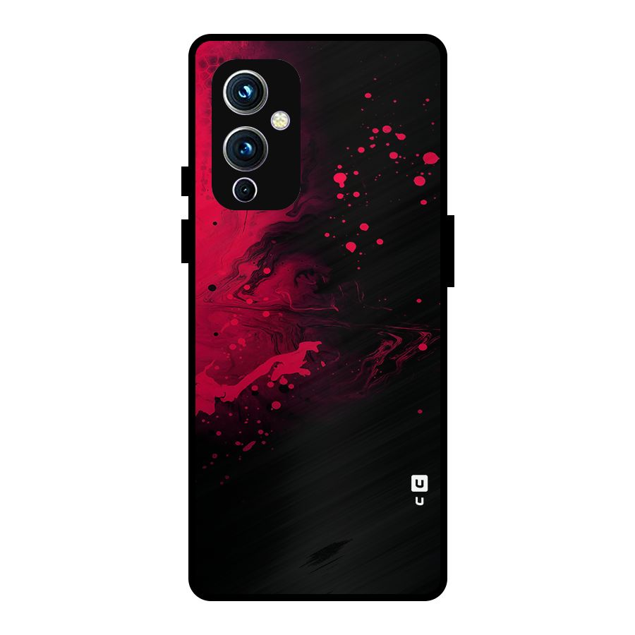 Red Black Splash Art Metal Back Case for OnePlus 9