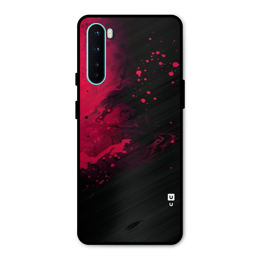 Red Black Splash Art Metal Back Case for OnePlus Nord