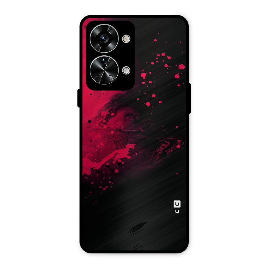 Red Black Splash Art Metal Back Case for OnePlus Nord 2T