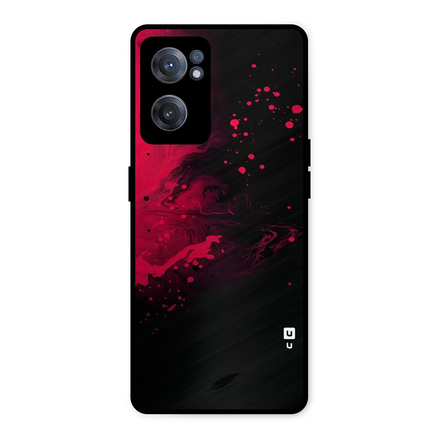 Red Black Splash Art Metal Back Case for OnePlus Nord CE 2 5G