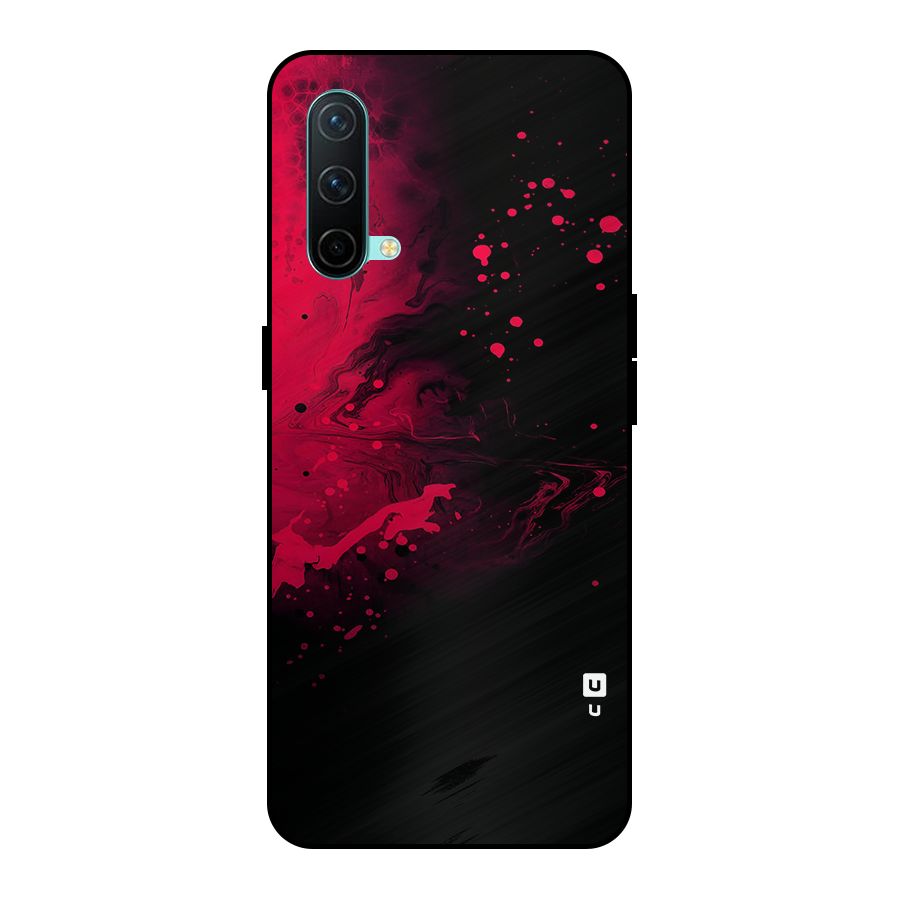 Red Black Splash Art Metal Back Case for OnePlus Nord CE 5G