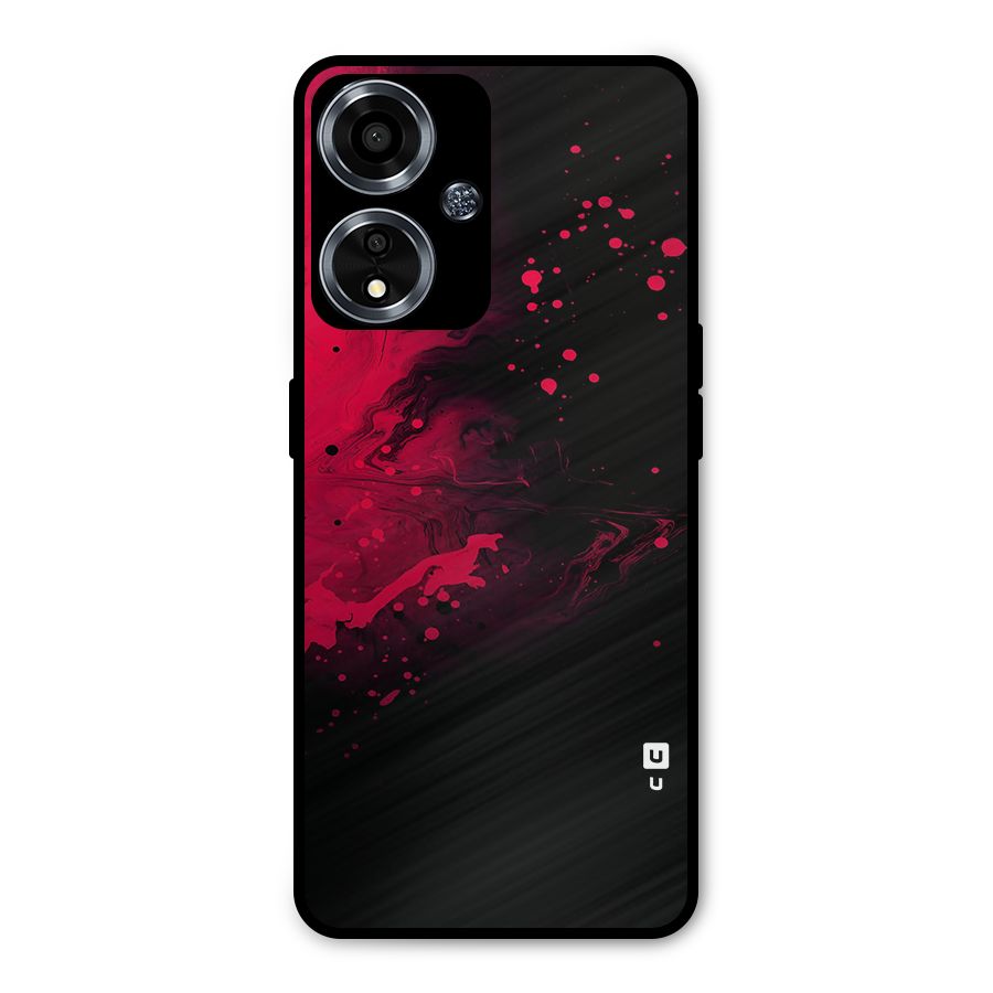Red Black Splash Art Metal Back Case for Oppo A59
