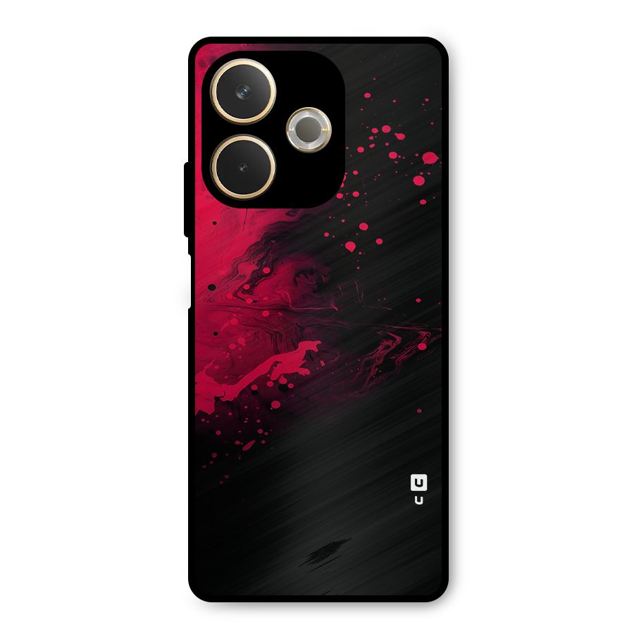 Red Black Splash Art Metal Back Case for Oppo A5 Pro