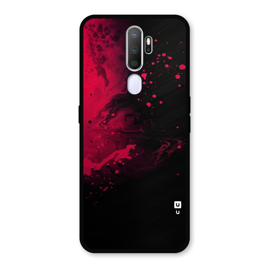 Red Black Splash Art Metal Back Case for Oppo A9 (2020)