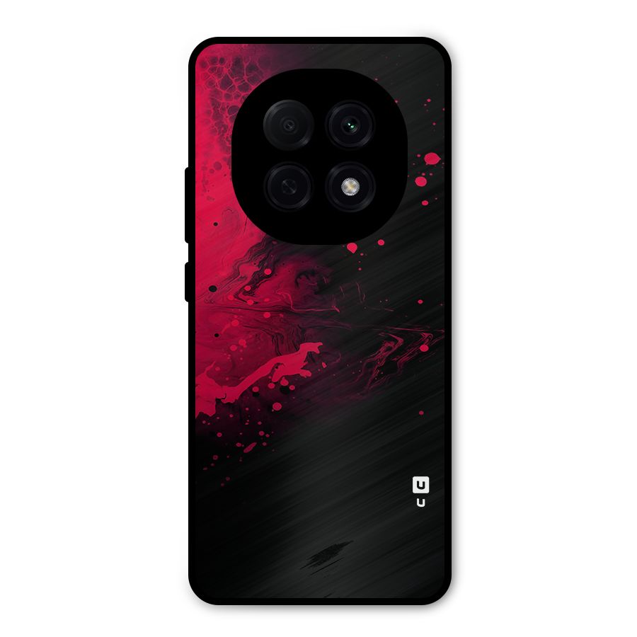 Red Black Splash Art Metal Back Case for Oppo F29 Pro