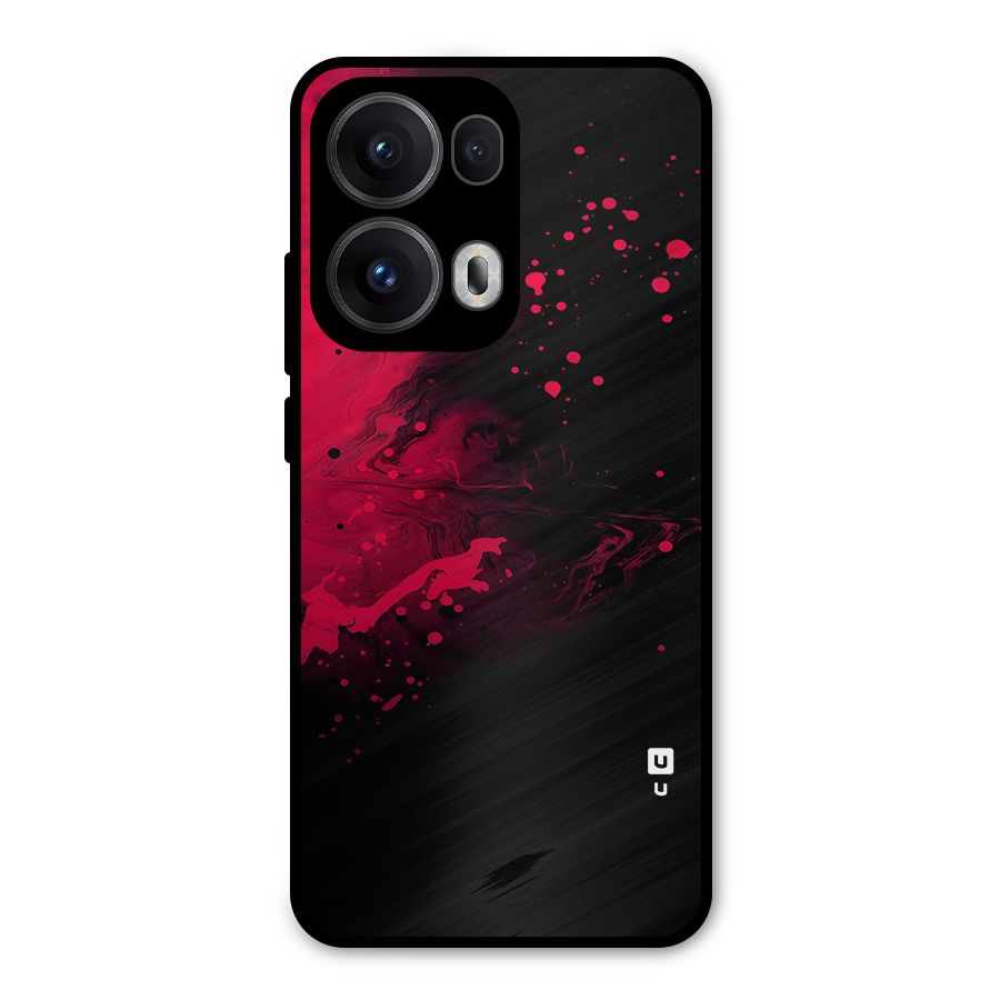 Red Black Splash Art Metal Back Case for Oppo Reno13 Pro