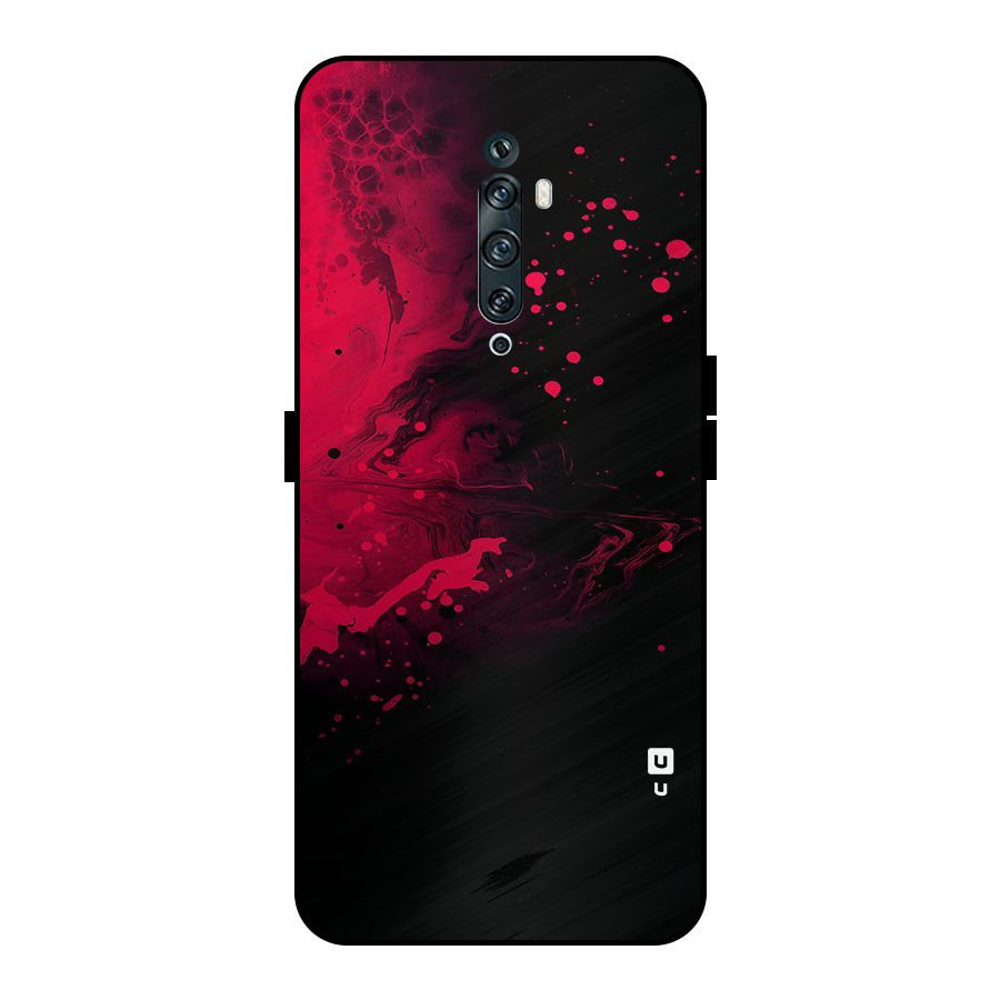 Red Black Splash Art Metal Back Case for Oppo Reno2 Z