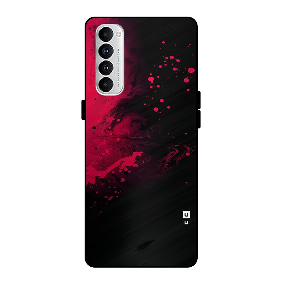 Red Black Splash Art Metal Back Case for Oppo Reno4 Pro