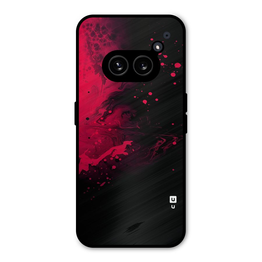 Red Black Splash Art Metal Back Case for Nothing Phone 2a