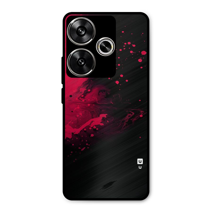 Red Black Splash Art Metal Back Case for Poco F6