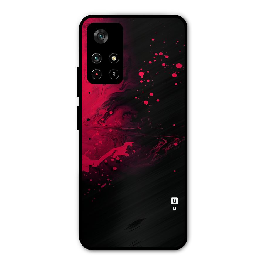 Red Black Splash Art Metal Back Case for Poco M4 Pro 5G