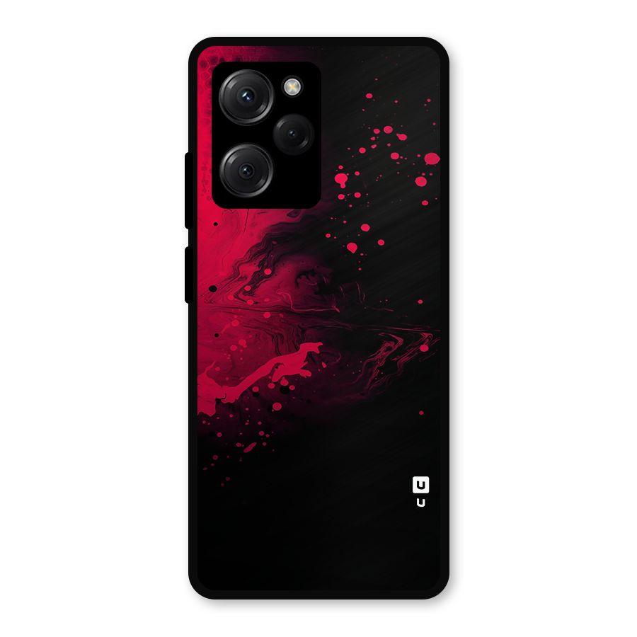 Red Black Splash Art Metal Back Case for Poco X5 Pro