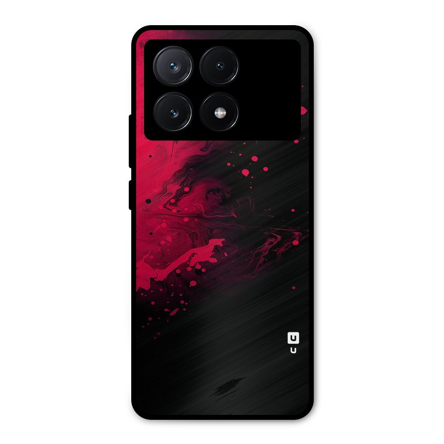 Red Black Splash Art Metal Back Case for Poco X6 Pro