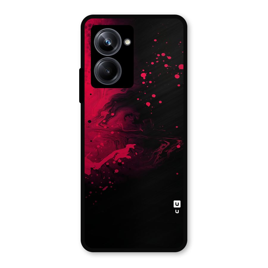 Red Black Splash Art Metal Back Case for Realme 10 Pro