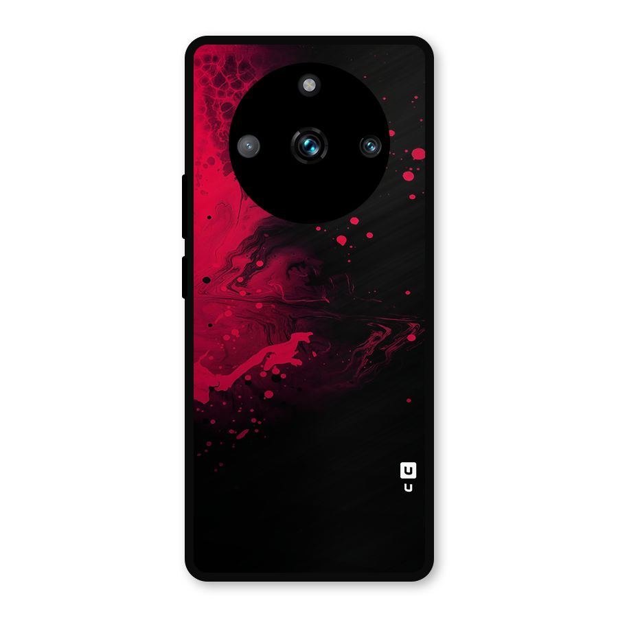 Red Black Splash Art Metal Back Case for Realme 11 Pro Plus
