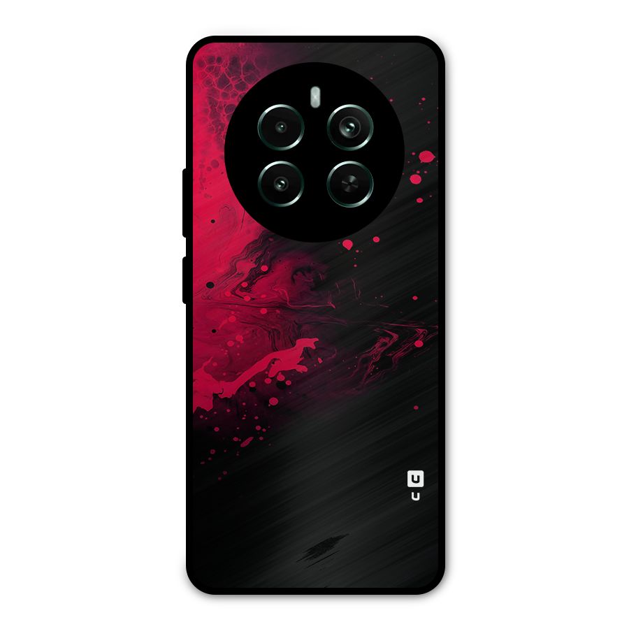 Red Black Splash Art Metal Back Case for Realme 12 Pro Plus